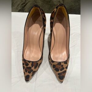 JCrew Leopard Animal Print  Heels Pumps Made In Italy Women’s 9.5 Calf Skin